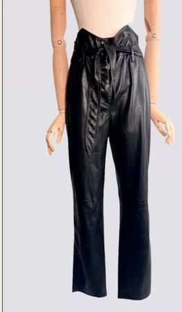 NEW - Nanushka High Waist Black Leather Style Pants NP:320.-