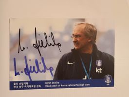 Ulrich Stielike - Handsignierte koreanische Autogrammkarte