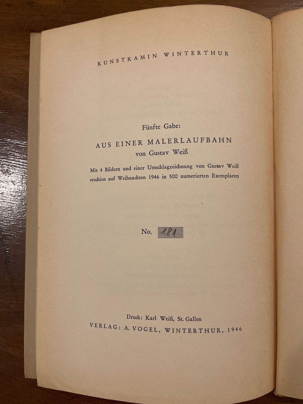 Livres: Gustav Weiss  Aus einer Malerlaufbahn – D'occasion à Wangen ZH par via_g5br 2
