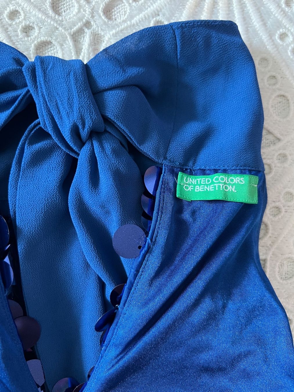 Camicette: Neckholder Bluse Mit Pailletten Blau Gr S – Usato da Frenkendorf venduto da Style365 7