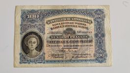 Schweiz 100 Franken 1927, Sammlerstück, Banknote (WA3)