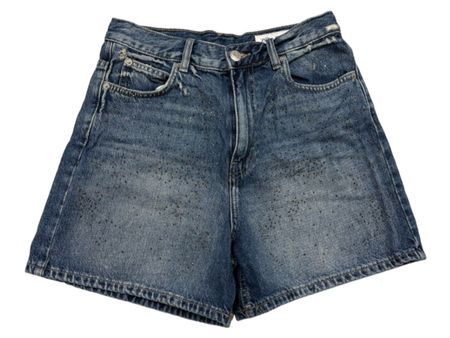 Zara Jeans-Shorts mit Glitzer Gr. 36 blau denim
