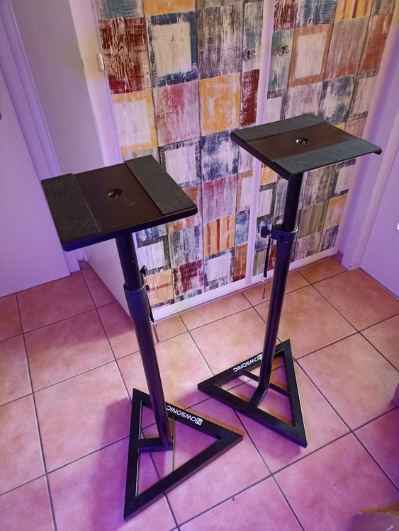 Studio Monitorständer, 2er Set, Höhenverstellbar 23-35 Cm, Mit Klemmung – Für Lautsprecher Bis 23 Kg