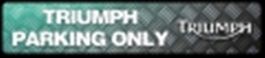 Metallic Blechschild-TRIUMPH-PARKING ONLY-grün-46 x 10 cm