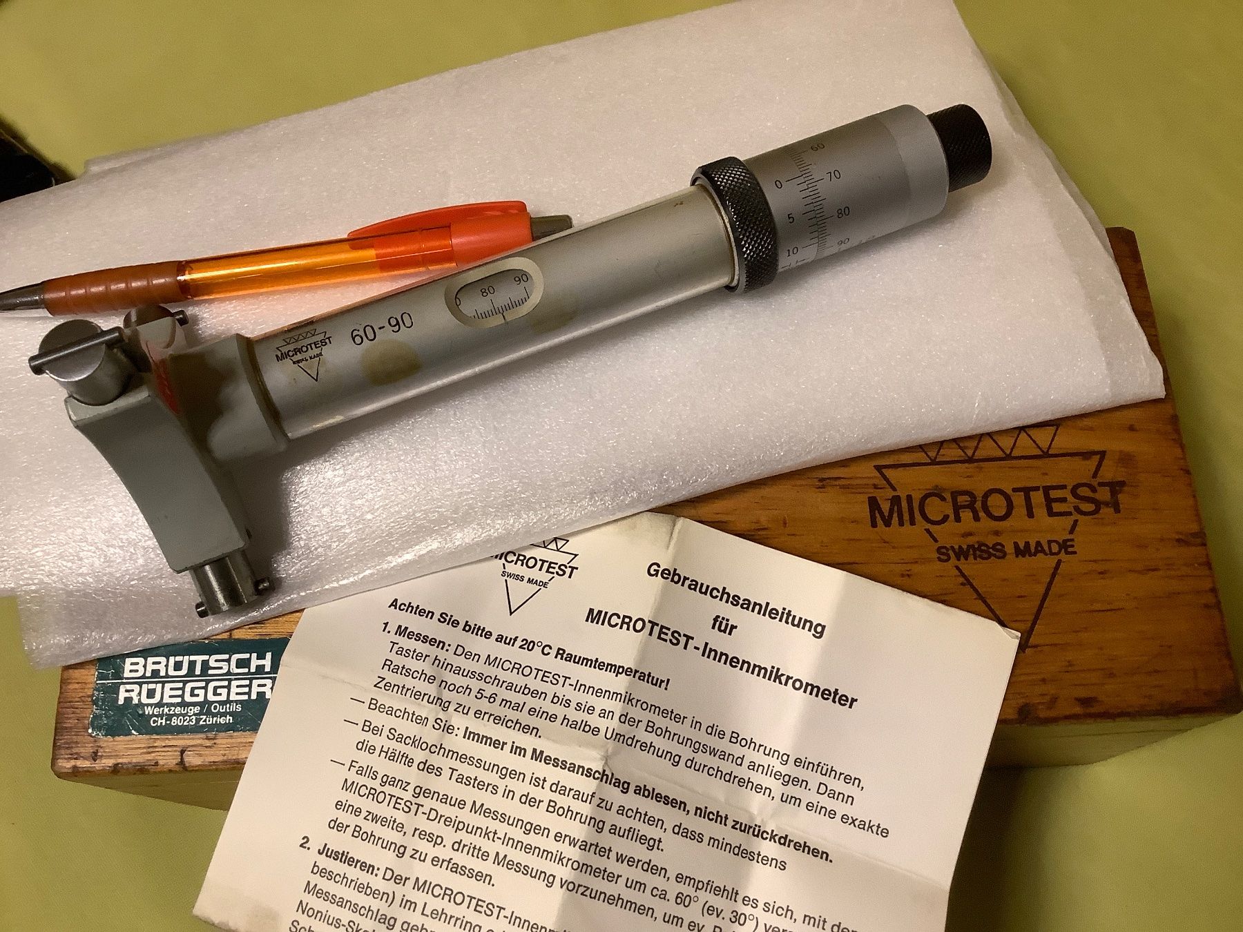 Misurare: MICROTEST Mikrometer Innenmessschraube 60-90mm, SWISS MADE – Usato da Widnau venduto da frohsinn7