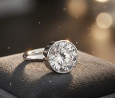 Moderner Solitär Silberring 925 mit Zirkonia - Neu