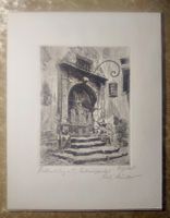 Original Radierung – Rothenburg o.T. Rathausportal – signier