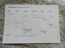Wochenplan Block - 4 Stück à 50 Blatt - hochwertiges Papier