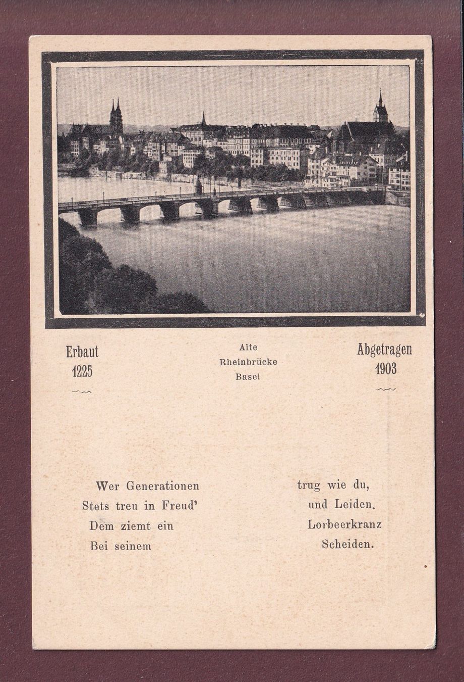 Ansichtskarten: BASEL - Alte Rheinbrücke – Gebraucht aus Pully von nicecards