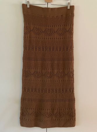 MAISON 123 Bree Jupe tube crochet camel L - NEUVE
