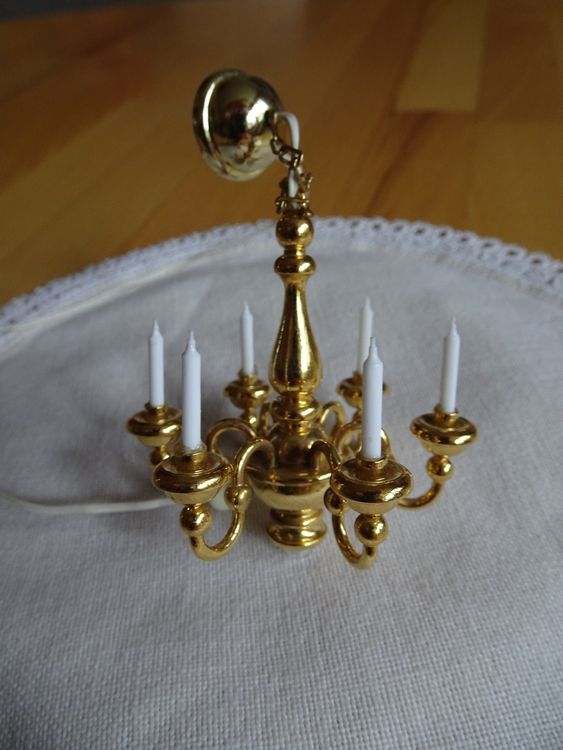 Toyvian Puppenhaus Kronleuchter - Miniatur Deckenlampe 12V Für Puppenstube