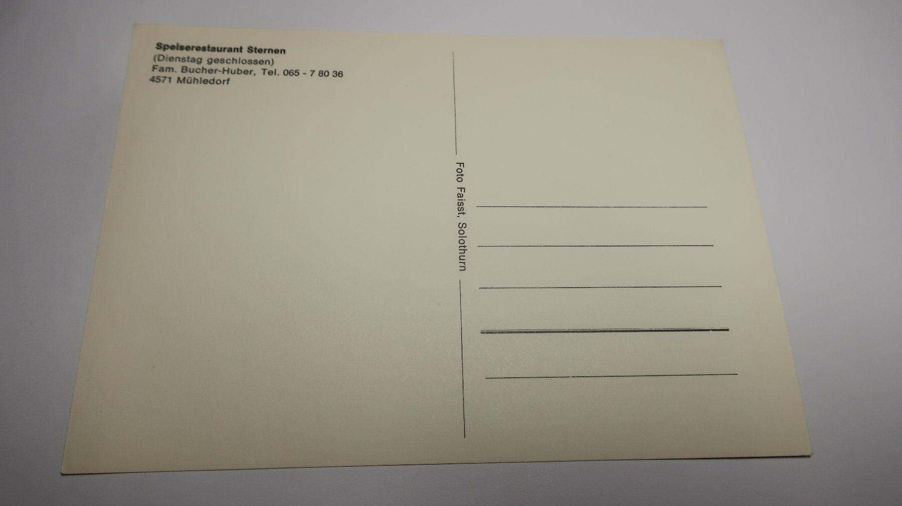 Ansichtskarten: Speisrestaurant Sternen Mühledorf – Gebraucht aus Cormoret von Pascalll2001 2