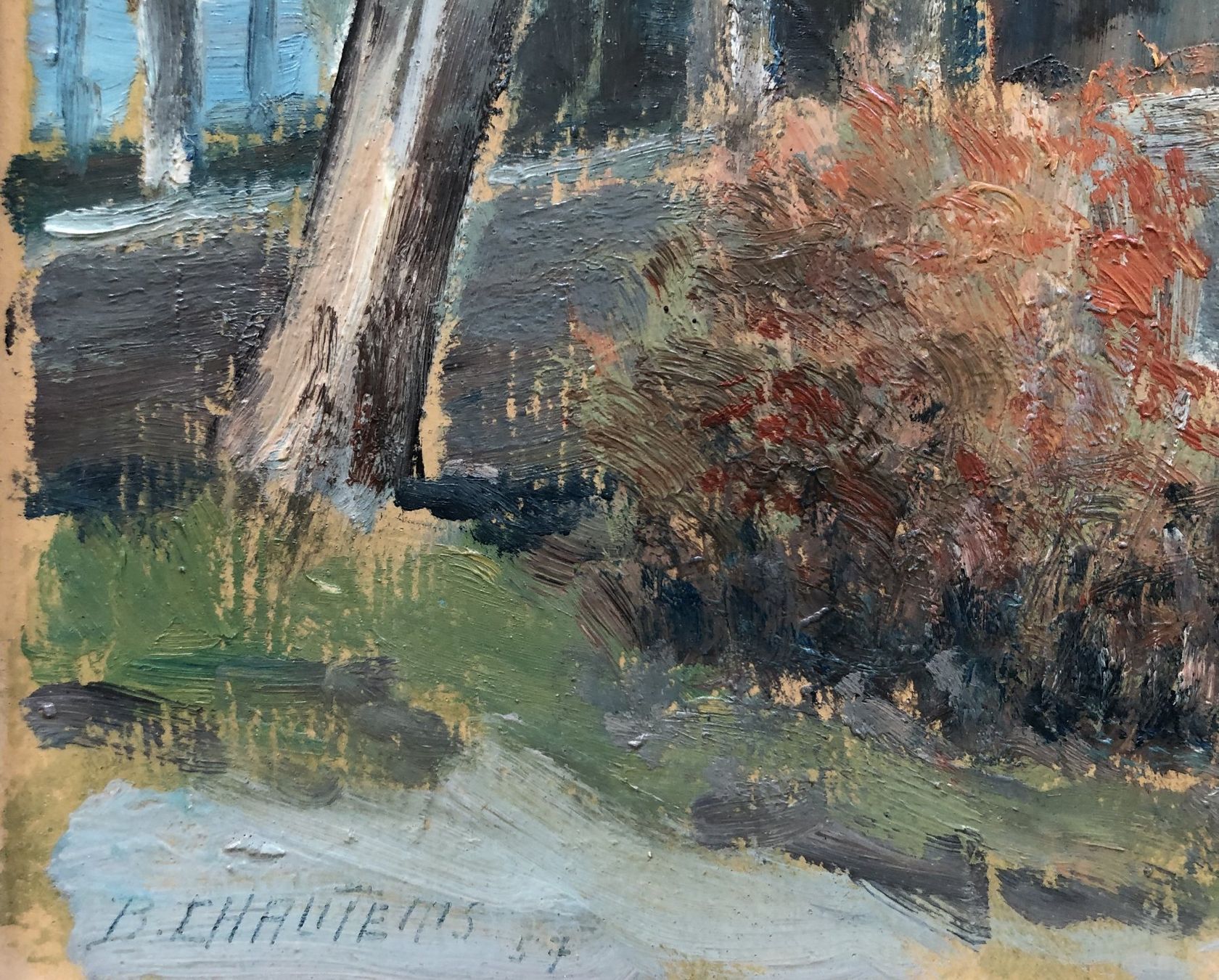 Dipinti: Bernard Chautems - Ölgemälde - Herbstlandschaft - Schupfen – Usato da Schaffhausen venduto da durruti 3