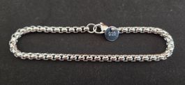Bracelet gourmette argent 925 mailles rondes neuf 19,5 cm☆☆☆