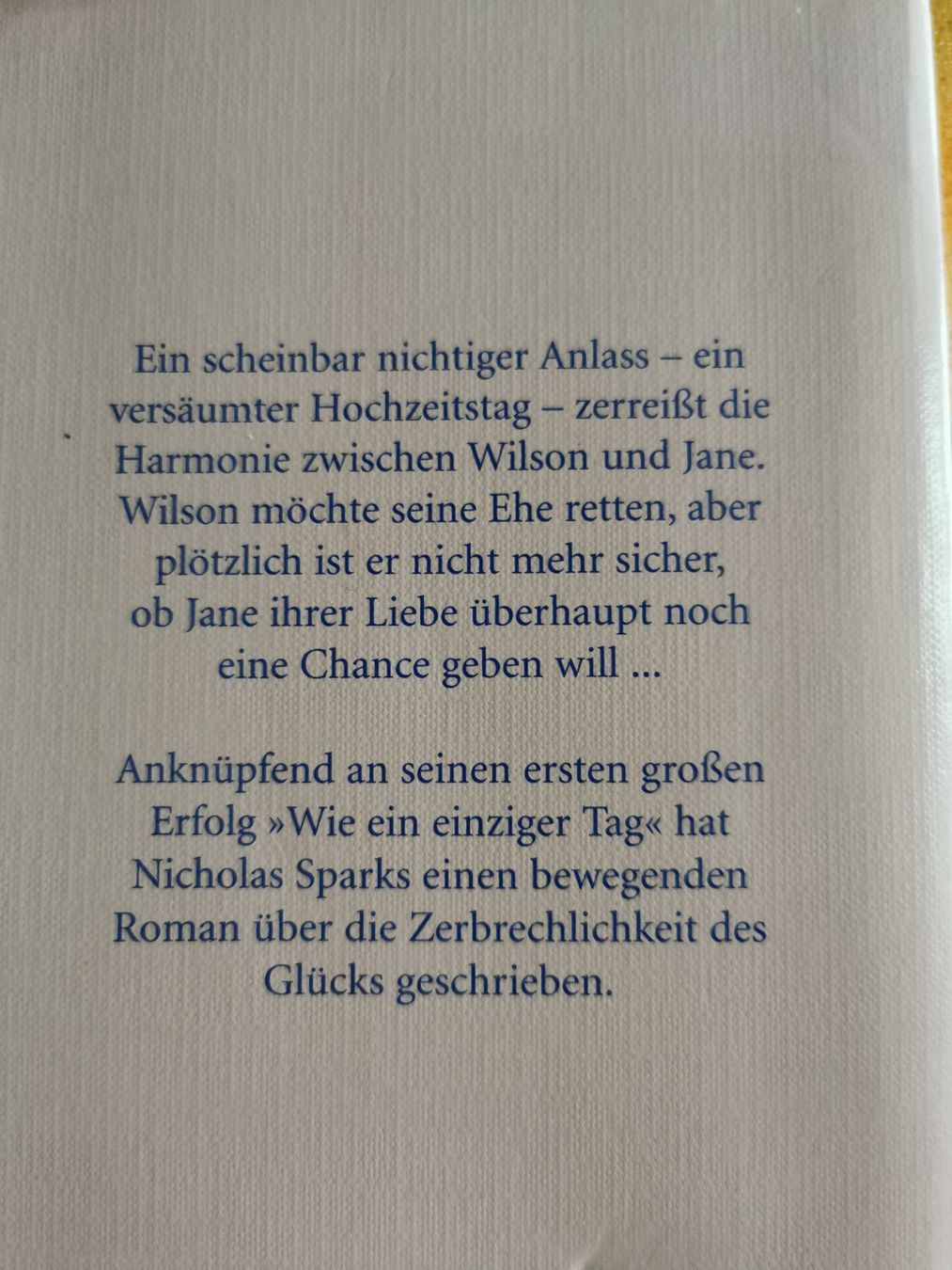 Libri: Nicholas Sparks, Ein Tag wie ein Leben – Usato da Kölliken venduto da mar5742 1