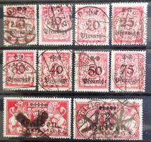 DANZIG 1923: Aufdrucke in Gulden-Währung, bis 2 Gulden, O