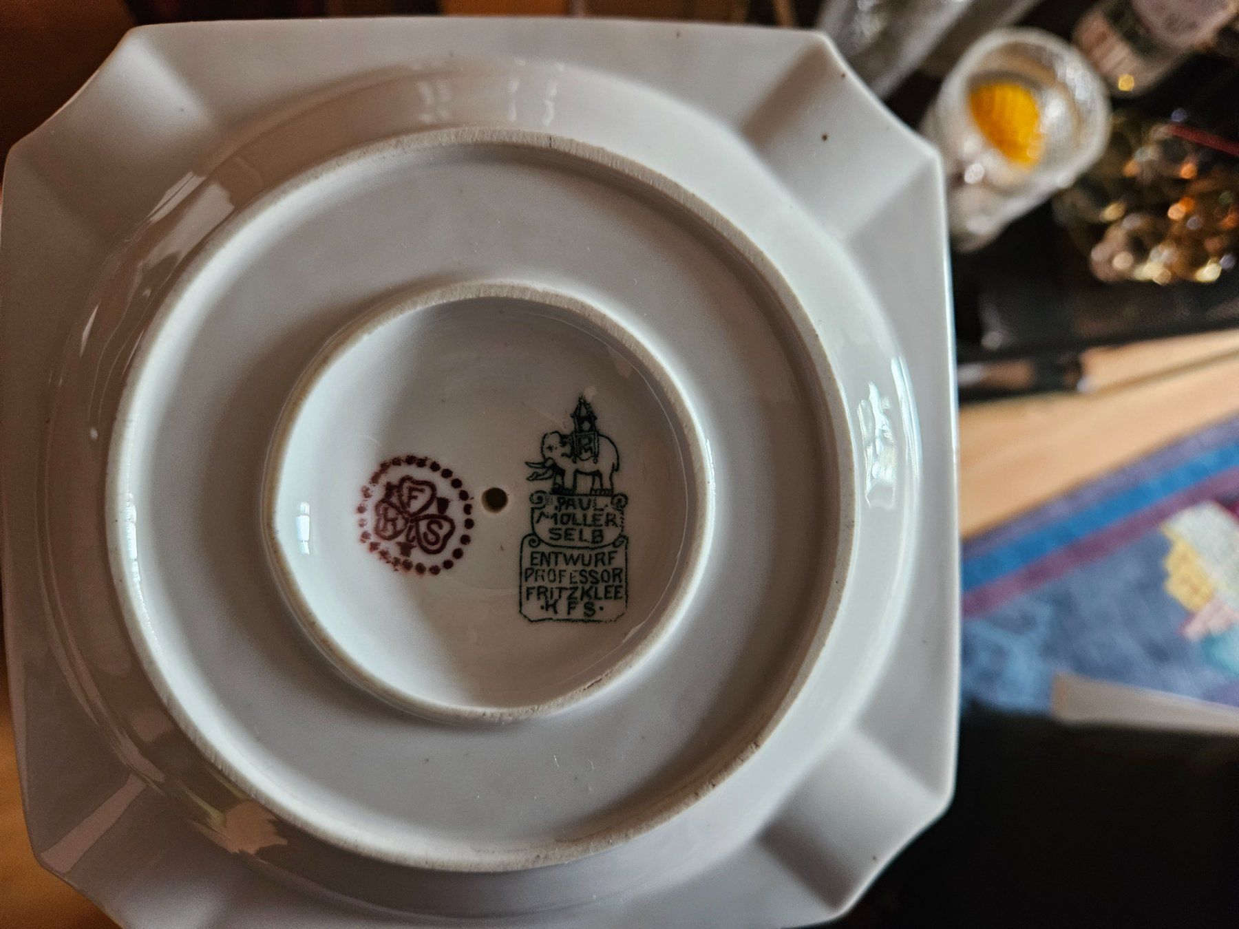 Ciotole: Jugendstil-Aschenbecher mit Maus, Selb, um 1910 – Usato da Rüti ZH venduto da Moli8 1