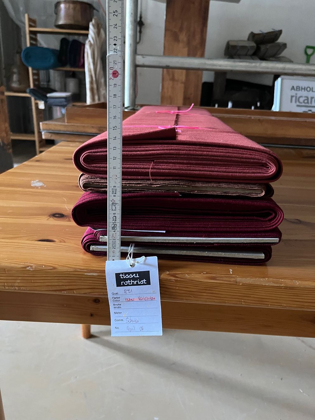 Tessuti: Stoff, Meterware, Textil, Rot, Mischgewebe, Lot – Usato da Netstal venduto da spaltflo01 1