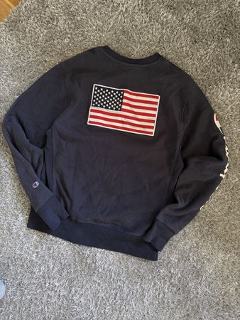 Champion Reverse Weave Crewneck L, USA Flag