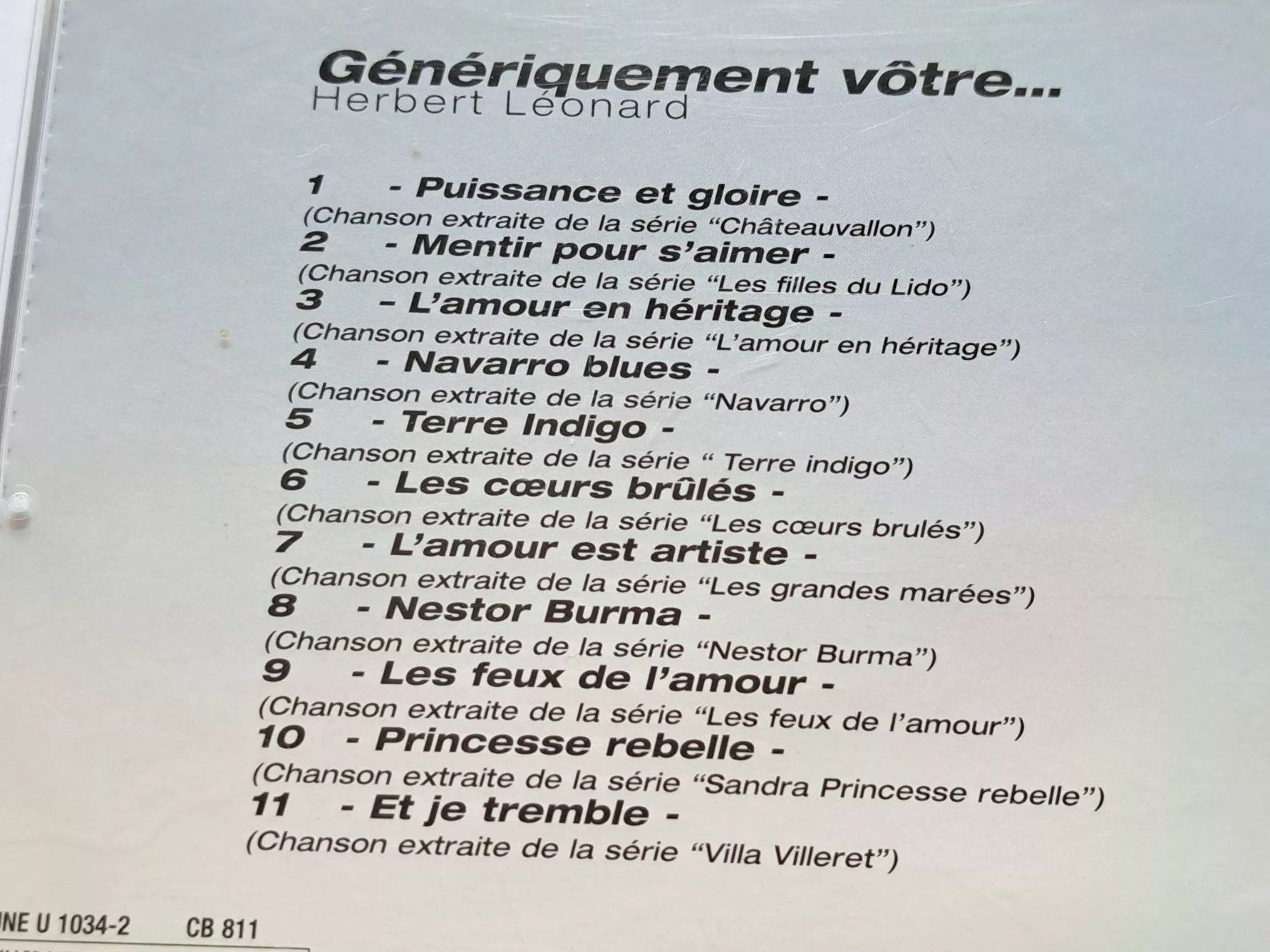 CD: Cd Herbert Léonard - Génériquement votre  – Usato da Pully venduto da bro_n52j 2