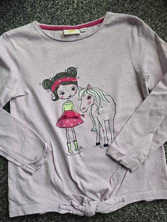 Mädchen Langarmshirt Grösse 110/116 Motiv Pferd