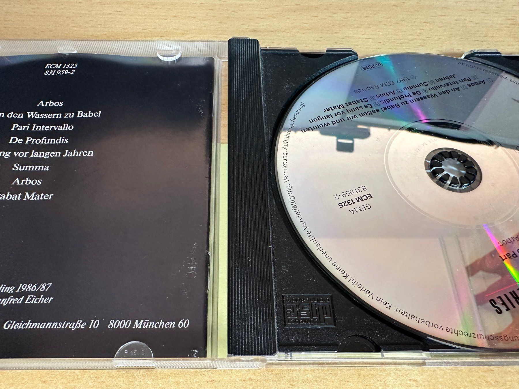 CD: Arvo Pärt – Arbos – Usato da Rikon im Tösstal venduto da Alpenmutz 2