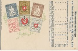Basel,Max Pohl,Briefmarken,Reklame,Litho
