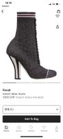 Fendi - Black Metallic Stretch-knit Booties