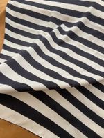 Carré De Soie/Foulard Rayé Blanc/Bleu Nuit 90