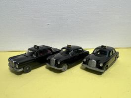 3 x alte Wiking MB Taxis in 1/87