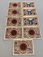 9x 25 Mark Bielefeld 1921 – Stoffgeld / Notgeld – Stadtspark