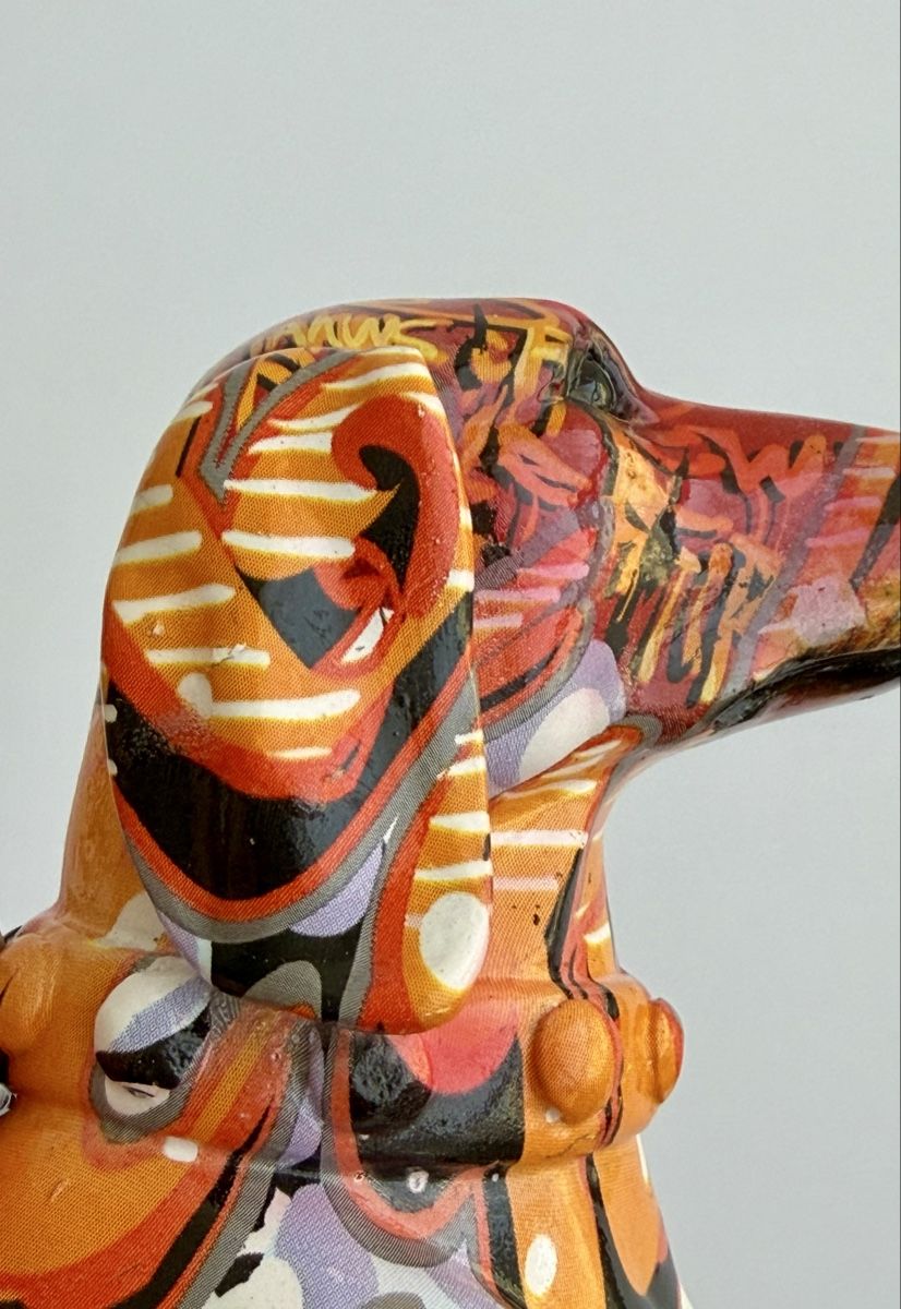 Statuette: Figurine chien Teckel multicolore pop art – Usato da Genève venduto da mar_nd6c 7