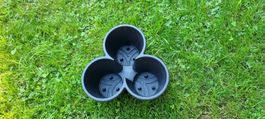 Blumentopf 3 zusammen Schwarz neu