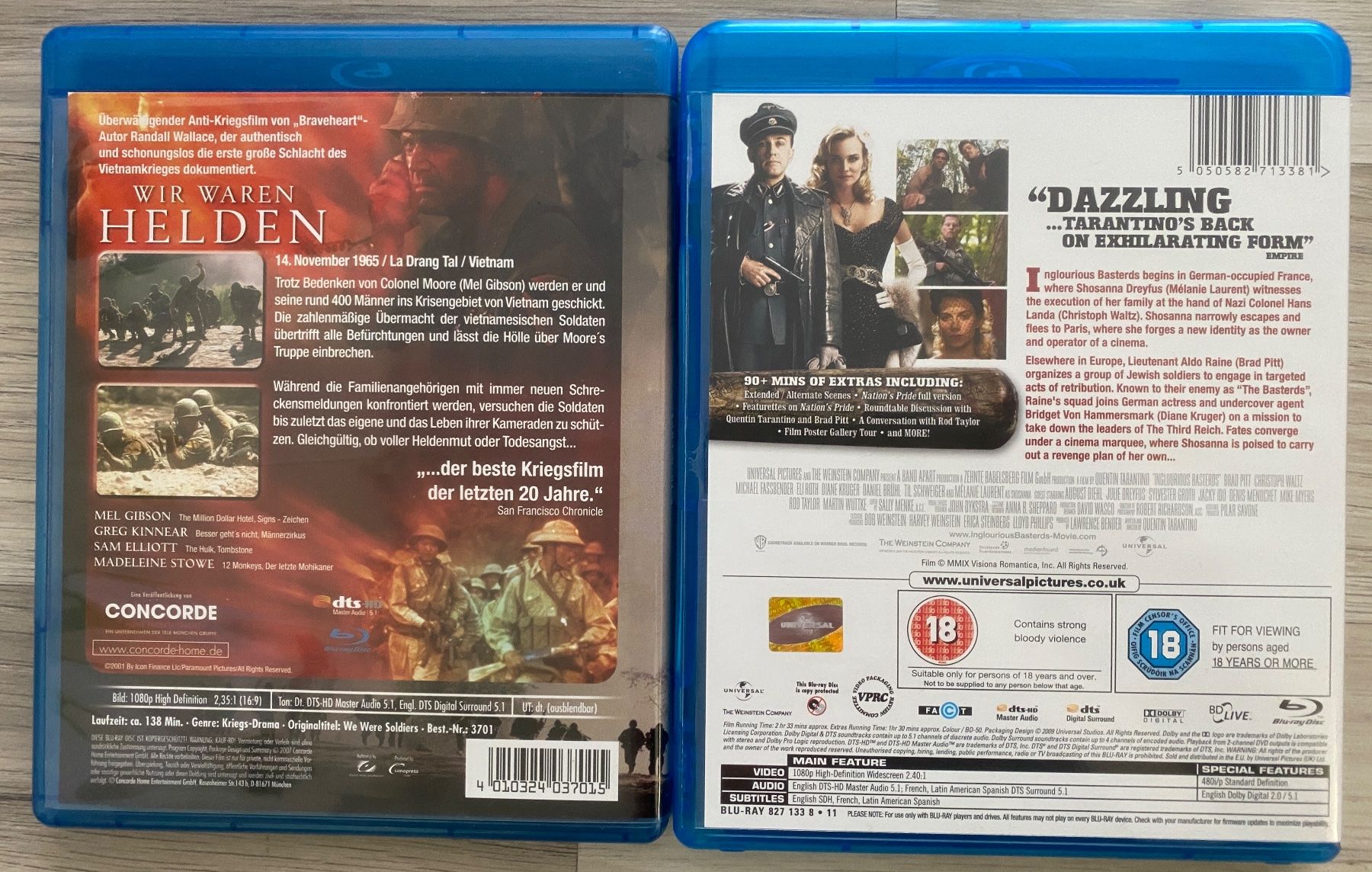 Tutti i DVDs: Wir waren Helden & Inglourious Basterds - 2x Blu-ray – Usato da Zürich venduto da Kloeschen78 1