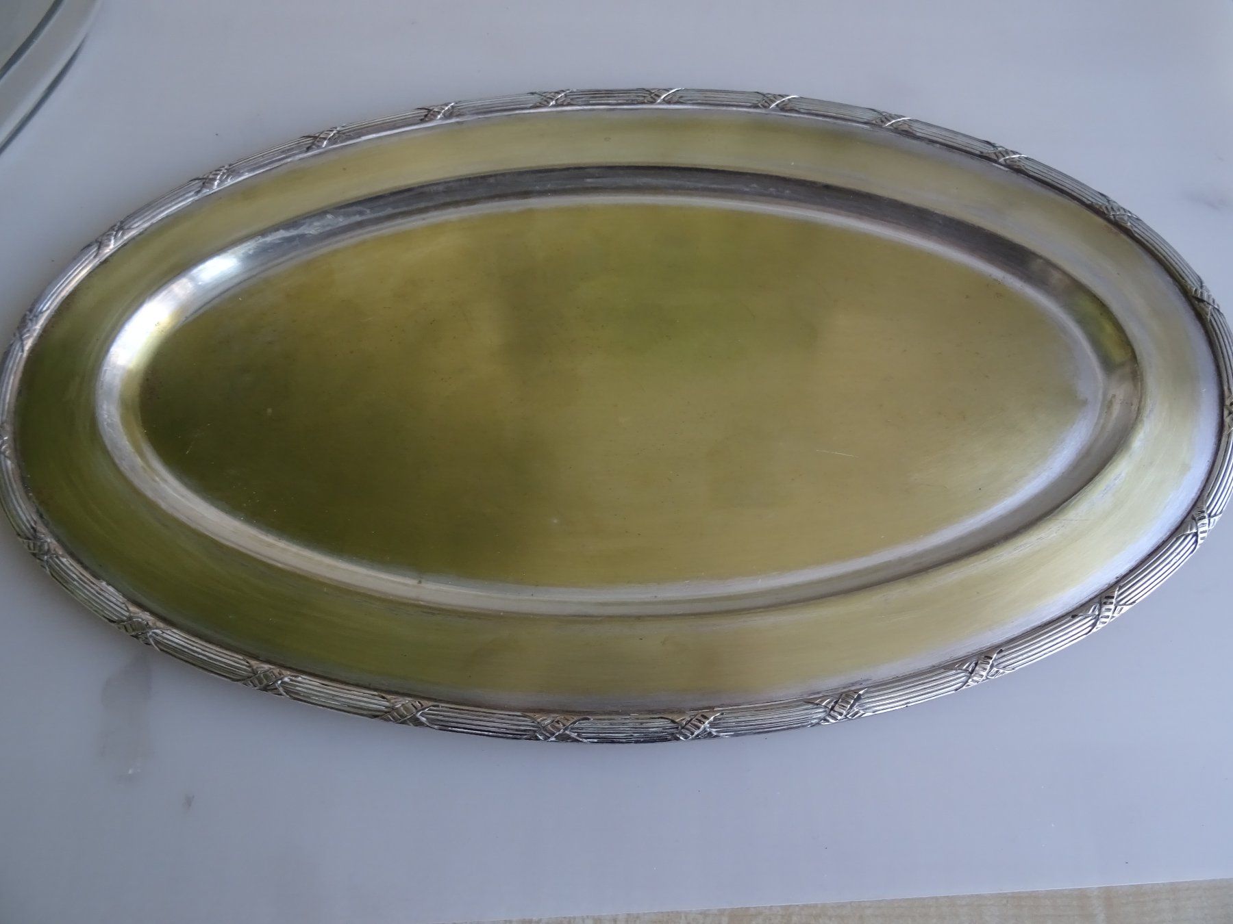 Piatti di portata: Jugendstil Platte mit Glaseinsatz – Usato da Biel/Bienne venduto da georgi01 1
