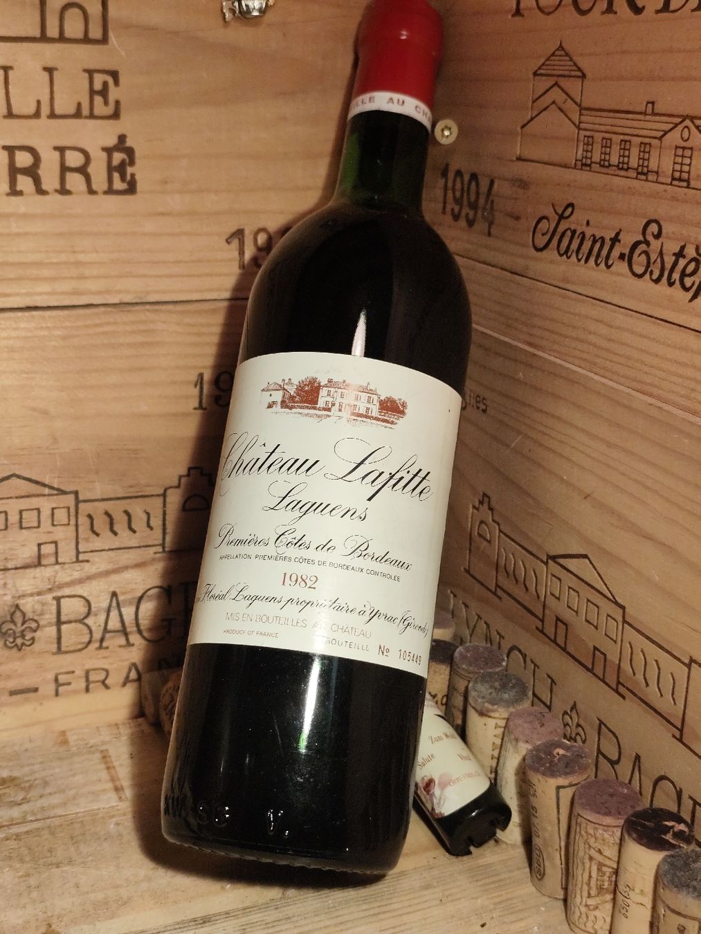 Vino: 1982 Château lafitte laguens – Nuovo e nell'imballaggio originale da Büsserach venduto da Vintage-vins
