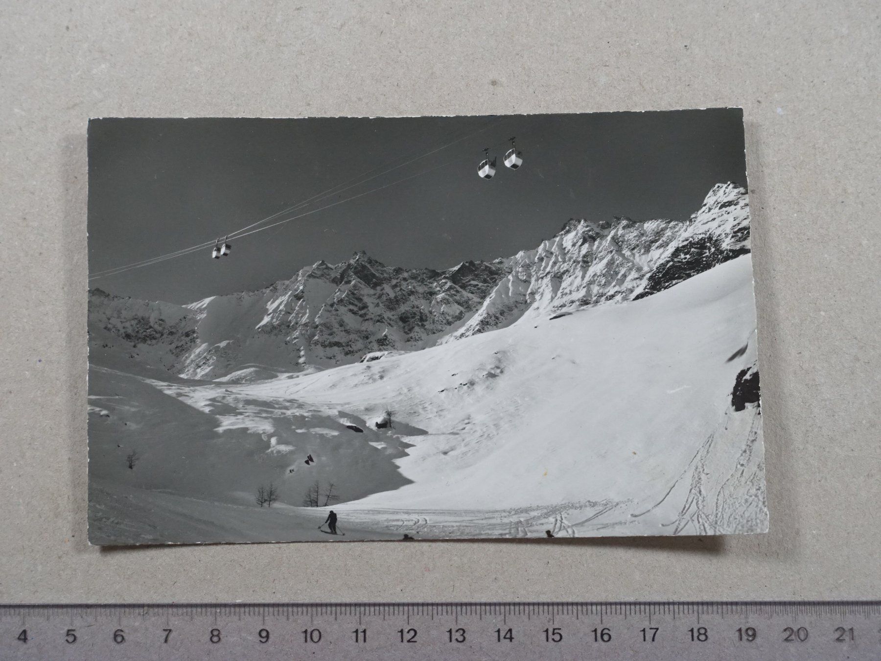 Ansichtskarten: Saas Fee, 1960, Luftseilbahn Saas Fee Spielboden – Gebraucht aus Lenzburg von fh1