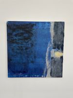Abstraktes Acrylbild "Blaue Stunde" vom Rudolf Müller-Ölbild