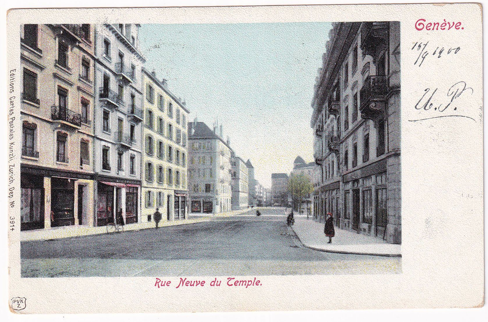 Cartoline postali: Genève Rue neuve du Temple 1900 – Usato da Cormoret venduto da Pascalll2001