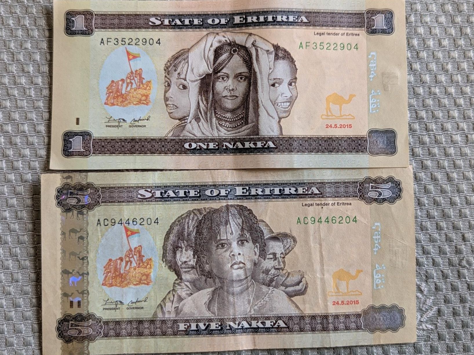 Banknoten: Eritrea banknotes ,delivery mi September – Gebraucht aus Porrentruy von jmbechir
