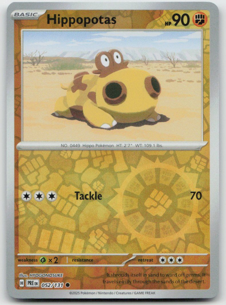 Pokémon Carte collezionabili: Pokemon Hippopotas Reverse 052/131 PRE EN 2025 – Usato da Lugano venduto da VlaseCard