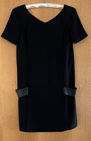 The Kooples Black Leather Trim Dress Sz XS-Perfect condition