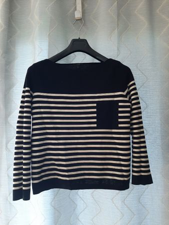 Pull marin COS rayé noir et blanc taille M