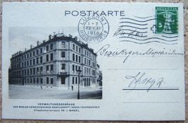 POSTKARTE VERWALTUNGSGEBÄUDE BASLER VERSICHERUNG 1916