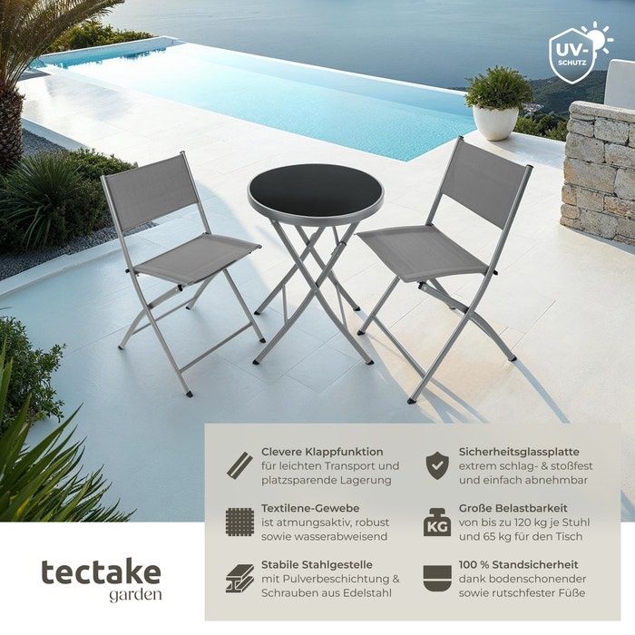 Set di tavolo e panche: Bistro-Set Düsseldorf grau – Nuovo e nell'imballaggio originale da Oberegg venduto da MZ_DiesundDas 1