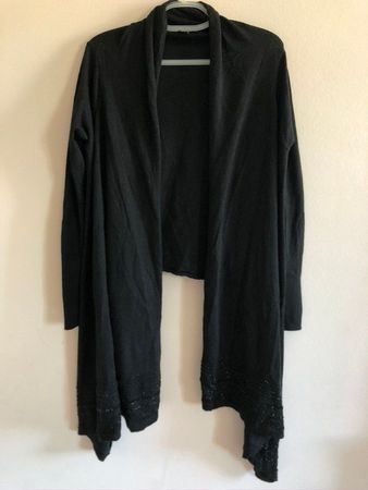 🔥 Gilet / Cardigan long noir perlé DKNY Donna Karan M/L