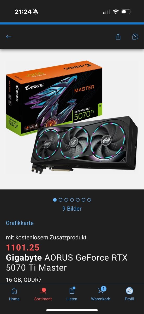 Gigabyte Cartes graphiques: Nvidia Rtx 5070 TI Aorus Master – Neuf (Voir description) à Arnegg par mom_d7sr