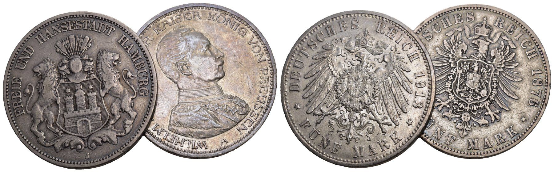 Toutes les monnaies: Hambuerg 1876+Preussen 1913 – D'occasion à Bern par numismatictops