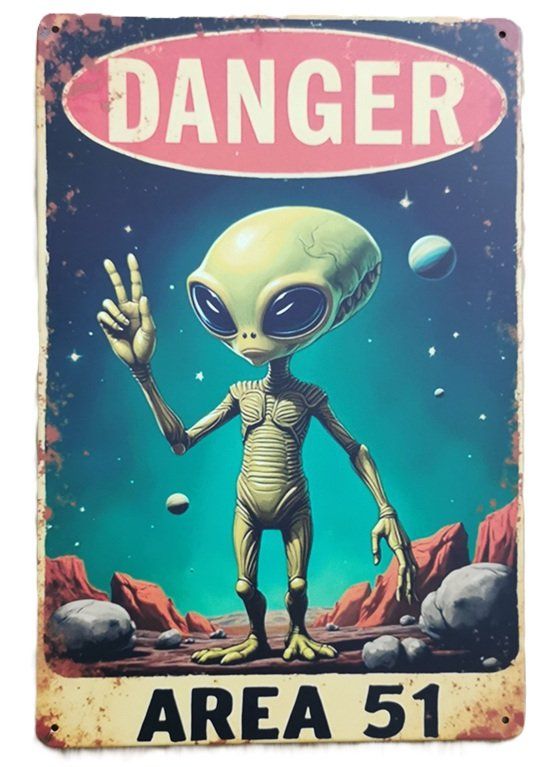 Insegne: AREA 51 - Blechschild  (neu/OVP) – Nuovo e nell'imballaggio originale da Wilen b. Wollerau venduto da morethanmusic