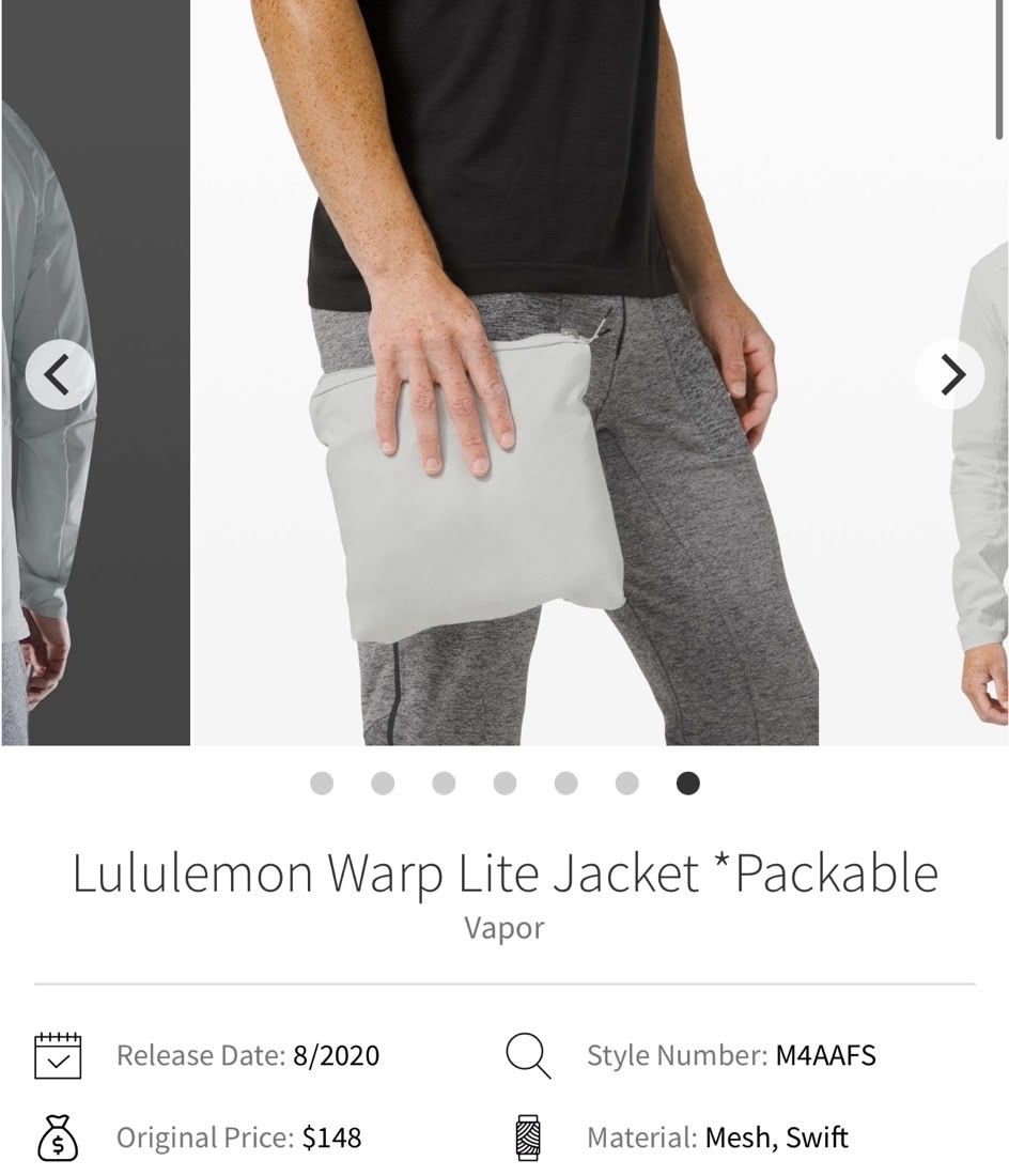 Lululemon Jacken: Lululemon Jacket Packable Vapor Swift Hooded, size M – Gebraucht aus Andermatt von stark19 2